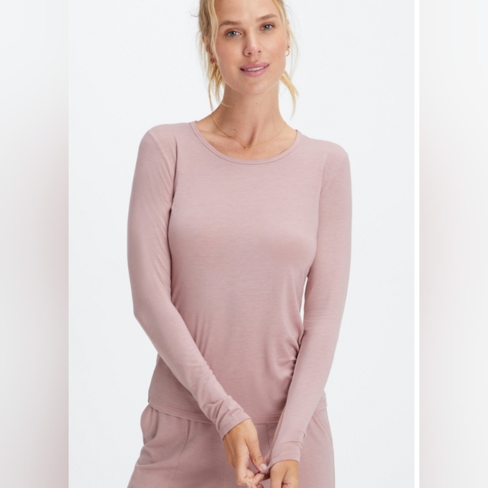 Fabletics Restore Knit Long Sleeve Tee Fabletics dust pink Medium